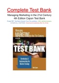 Managing Marketing in the 21st Century 4th Edition Capon Test Bank