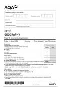 AQA GCSE  GEOGRAPHY  Paper 3  Geographical applications  8035/3 JUNE 2024