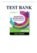 Test Bank for Nursing Research, Methods and Critical Appraisal for Evidence-Based Practice, 9th Edition