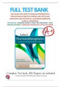 Test Bank For Lehne’s Pharmacotherapeutics for Advanced Practice Nurses and Physician Assistants 2nd Edition by Jacqueline Burchum; Laura D. Rosenthal  | 9780323554954 | Chapter 1-92 | Complete Questions and Answers A+