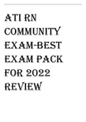 ATI RN  COMMUNITY  EXAM-BEST  EXAM PACK  FOR 2022  REVIEW