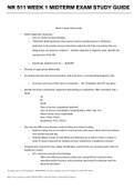 NR 511 WEEK 1 MIDTERM EXAM STUDY GUIDE