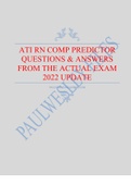 ATI RN COMP PREDICTOR QUESTIONS & ANSWERS FROM THE ACTUAL EXAM 2022 UPDATE 