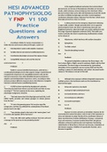 HESI ADVANCED PATHOPHYSIOLOG Y FNP	V1 100 Practice Questions and Answers