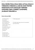 NHA CEHRS FINAL EXAM 2024 ACTUAL EXAM 2 VERSIONS (VERSION A AND B) MOST TESTED QUESTIONS WITH DETAILED VERIFIED ANSWERS (100% CORRECT ANSWERS) /ALREADY GRADED A+