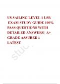 US SAILING LEVEL 1 LSR  EXAM STUDY GUIDE 100% PASS QUESTIONS WITH DETAILED ANSWERS | A+ GRADE ASSURED // LATEST