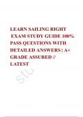 LEARN SAILING RIGHT  EXAM STUDY GUIDE 100% PASS QUESTIONS WITH DETAILED ANSWERS | A+ GRADE ASSURED // LATEST