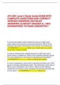 ATI CBC Level 2 Study Guide EXAM WITH COMPLETE QUESTIONS AND CORRECT VERIFIED ANSWERS (DETAILED ANSWERS) ALREADY GRADED A+ 100% GUARANTEED TO PASS CONCEPTS!!