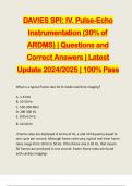 DAVIES SPI: IV. Pulse-Echo Instrumentation (30% of ARDMS) | Questions and Correct Answers | Latest Update 2024/2025 | 100% Pass