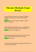 Elevator Mechanic Exam Review Question with Complete Solutions| 200+ Questions| Graded A+