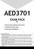 AED3701 EXAM PACK 2024 - DISTINCTION GUARANTEED