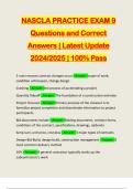 NASCLA PRACTICE EXAM 9 Questions and Correct Answers | Latest Update 2024/2025 | 100% Pass