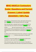 MHIC NASCLA Contractors Guide | Questions and Correct Answers | Latest Update 2024/2025 | 100% Pass