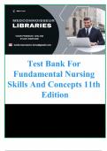 Fundamental Nursing Skills and Concepts 11th Edition Timby Test Bank