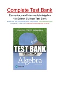 Elementary and Intermediate Algebra 4th Edition Sullivan Test Bank