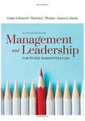 Management and Leadership for Nurse Administrators 8th Edition Roussel Test Bank