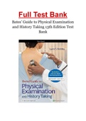 Bates’ Guide to Physical Examination and History Taking 13th Edition Test Bank