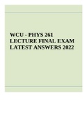 WCU - PHYS 261 FINAL EXAM LATEST ANSWERS 2023