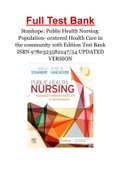 Stanhope: Public Health Nursing: Population- centered Health Care in the community 10th Edition Test Bank ISBN 9780323582247/54 UPDATED VERSION