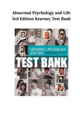 Abnormal Psychology and Life 3rd Edition Kearney Test Bank