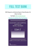 DSM5 Diagnostic and Statistical Manual of Mental Disorders 5th Edition Test Bank