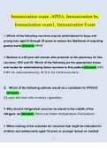 Immunization exam -APHA, Immunization bs, Immunization exam1, Immunization Exam Questions and Answers (2022/2023) (Verified Answers)