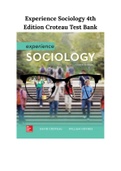 Experience Sociology 4th Edition Croteau Test Bank