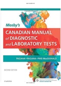 Mosby’s Canadian Manual of Diagnostic and Laboratory Tests 2nd Edition Pagana Test Bank