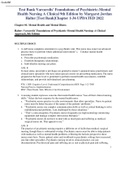 Test Bank Varcarolis' Foundations of Psychiatric-MentalHealth Nursing A Clinical 9th Edition by Margaret JordanHalter |Test Bank|Chapter 1-36 UPDATED 2022