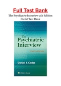 The Psychiatric Interview 4th Edition Carlat Test Bank