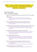 ECON D089 - Study Guide Questions Module 1-9 Principles of Economics 2021/2022 Study Guide 