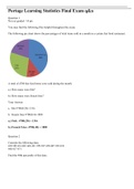 Portage Learning Statistics Final Exam q&a