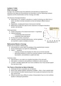 Ecology (BP030) Summary of all lectures