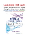 Ruppel's Manual of Pulmonary Function Testing 11th Edition Mottram Test Bank