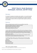 NR 567 Week 6 Study Worksheet; Antifungals, Antivirals, and HIV Drugs