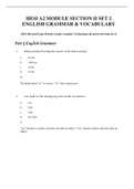 HESI A2 MODULE SECTION II SET 2 ENGLISH GRAMMAR & VOCABULARY