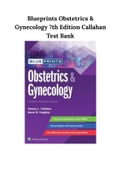 Blueprints Obstetrics & Gynecology 7th Edition Callahan Test Bank