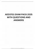 AED3701 Latest exam pack questions and answers and summarized notes for exam preparation. Updated for 2024 exams .