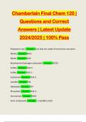 Chamberlain Final Chem 120 | Questions and Correct Answers | Latest Update 2024/2025 | 100% Pass