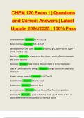 CHEM 120 Exam 1 | Questions and Correct Answers | Latest Update 2024/2025 | 100% Pass