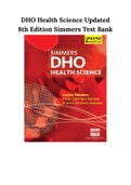 DHO Health Science Updated 8th Edition Simmers Test Bank