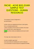 FACHE - ACHE BOG EXAM SAMPLE TEST QUESTIONS - HUMAN RESOURCES | QUESTIONS WITH COMPLETE SOLUTIONS| A+ GRADE.