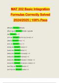 MAT 202 Basic Integration Formulas Correctly Solved 2024/2025 | 100% Pass