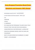 Army Sergeant Promotion Board Exam Questions and Answers 100% Solved