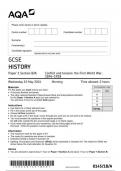 AQA GCSE  HISTORY  Paper 1 Section B/A:  Conflict and tension: the First World War,   1894–1918 JUNE 2024