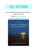 Disorders of Childhood Development and Psychopathology 3rd Edition Parritz Test Bank