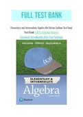 Elementary and Intermediate Algebra 4th Edition Sullivan Test Bank