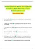 Security Forces Block 1 Test Exam  Questions With Revised Correct  Detailed Answers   Guaranteed Pass