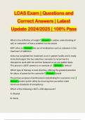 LCAS Exam | Questions and Correct Answers | Latest Update 2024/2025 | 100% Pass