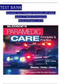 Test Bank For Paramedic Care: Principles & Practice, 6th edition Volume 3 by Bledsoe, All 13 Chapters Covered, Verified Latest Edition